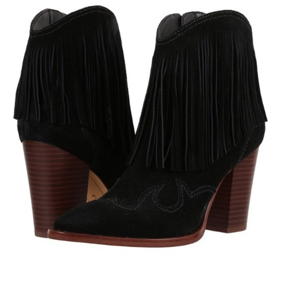 7.5 - Sam Edelman Fringe Benjie suede cowboy booties